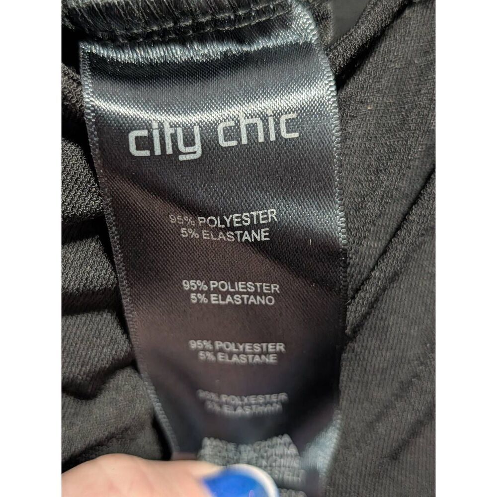 City Chic Angular Wide Leg Jumpsuit Black Plus 22 3X Pockets NWOT Formal Wedding - Picture 15 of 16